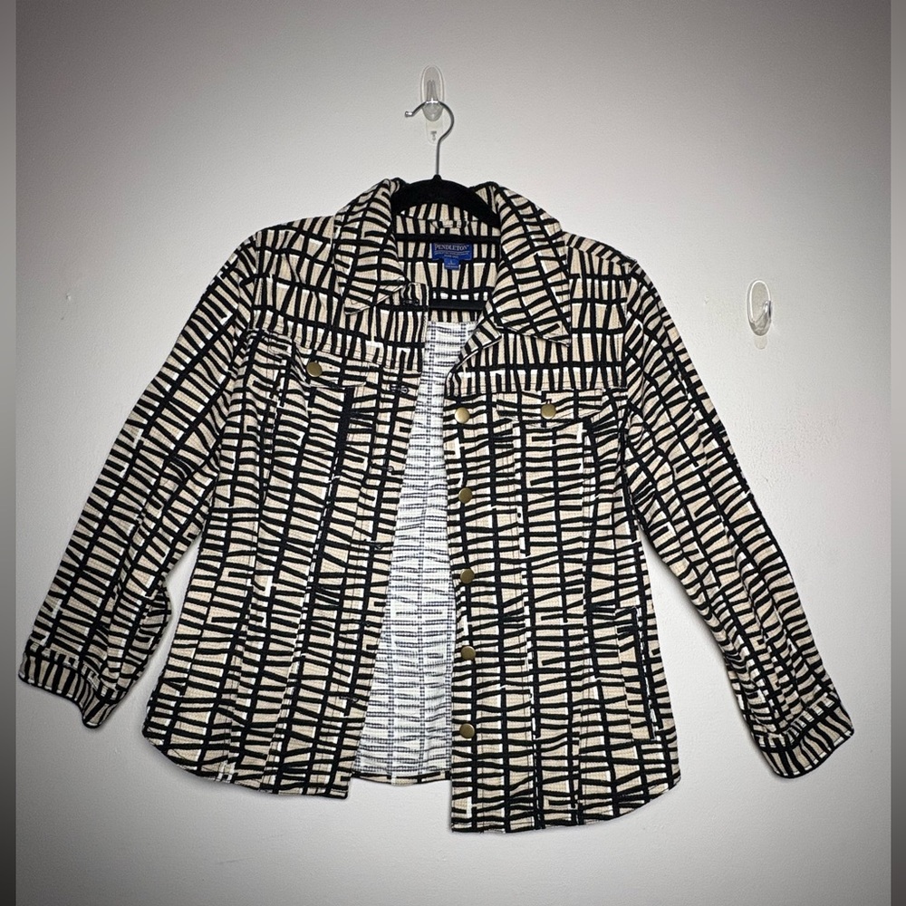 Pendleton Black and Cream Graphic Jean Jacket LP